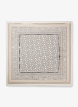 BOSS Dames In Italië vervaardigde sjaal van zijden twill met print in de kleur Light Beige-279 / Beige