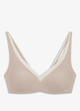 BOSS Dames Voorgevormde bh met logo in de kleur Beige