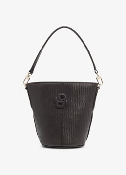 BOSS Dames Anett schoudertas met logo in de kleur Dark Brown-207 / Bruin