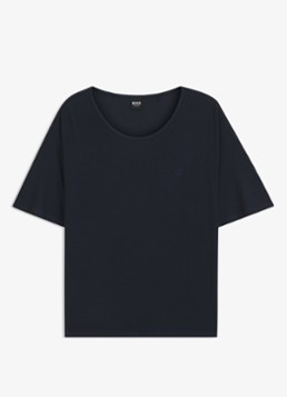 BOSS Dames Pyjamatop met logo in de kleur Donkerblauw