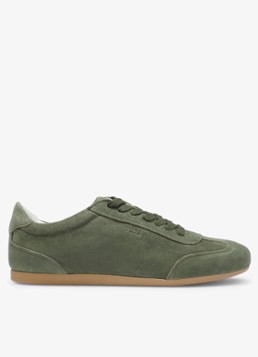BOSS Dames Sneakers van suède in de kleur Donkergroen