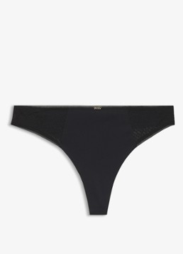 BOSS Dames String met kant in de kleur Zwart