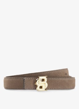 BOSS Dames Riem van leer in de kleur Donkerbeige