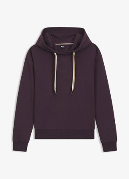 BOSS Dames Hoodie met logo in de kleur Paars