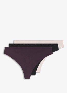 BOSS Dames String met logoband in 3-pack in de kleur Lichtroze