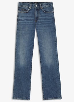 BOSS Dames Parkway slim fit jeans met logo in de kleur Navy-415 / Blauw