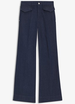 BOSS Dames Mid waist flared jeans met stretch in de kleur Indigo