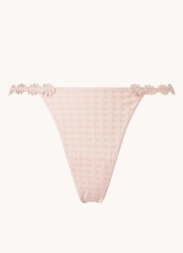 Marie Jo Dames Avero string met ruitdessin in de kleur Lichtroze