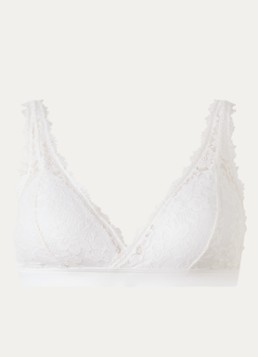 Marie Jo Dames Soft Studio voorgevormde bralette met overlay van kant in de kleur Wit