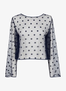 Marie Jo Dames Avero lingerie top van mesh met bloemborduring in de kleur Donkerblauw