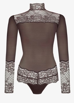 Marie Jo Dames Musea body van mesh met kant in de kleur Donkerbruin