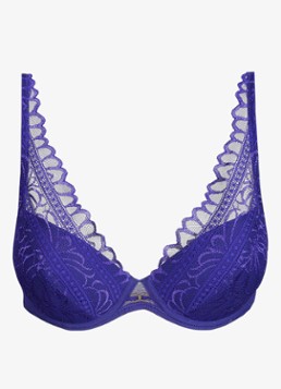 Marie Jo Dames Cerina voorgevormde plunge bh met overlay van kant in de kleur Donkerblauw
