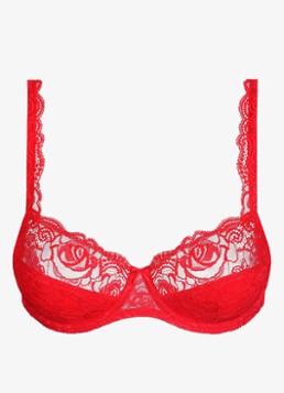 Marie Jo Dames Cyrile voorgevormde bh met overlay van kant in de kleur Rood