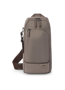 TUMI Gregory crossbodytas met leren details Taupe - Deal