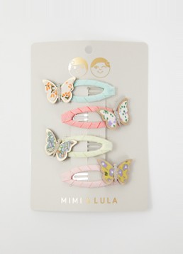 Mimi & Lula Meisjes Butterfly haarclip set van 4