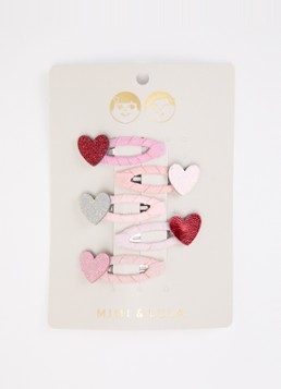 Mimi & Lula Meisjes Heart Mini haarclip in set van 5