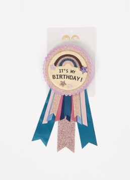Mimi & Lula It's My Birthday Rozet met glitter in de kleur Roze, maat: ONE SIZE