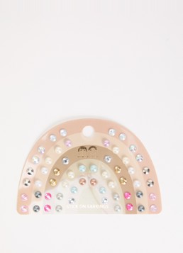 Mimi & Lula Meisjes Pink Pearl Stick On oorknopjes in de kleur Creme, maat: PK 6