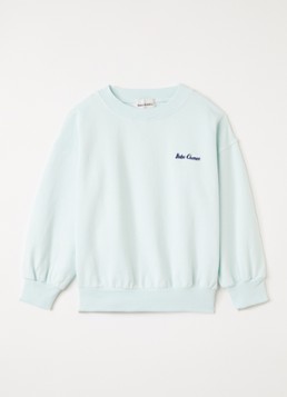 BOBO CHOSES Jongens Mr Pickles sweater met logo- en backprint in de kleur Mint, maat: 6-7Y=116