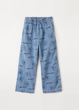 BOBO CHOSES Jongens Pickles The Dog loose fit jeans met print in de kleur Blauw, maat: 10-11Y=140