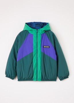 BOBO CHOSES Jongens Almost Moire reversible gewatteerd jack in de kleur Donkerblauw, maat: 4Y-5Y=104