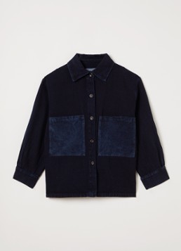 BOBO CHOSES Jongens Booo overhemd van denim in de kleur Indigo, maat: 10Y-11Y=140