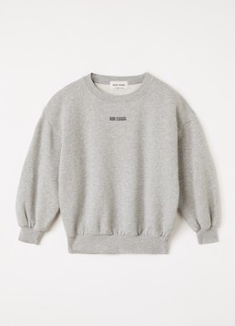 BOBO CHOSES Meisjes Mush Monster Duo sweater met logoborduring en backprint in de kleur Lichtgrijs, maat: 4Y-5Y=104
