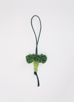J.W. Anderson Dames Broccoli tasbedel van crochet met details van leer in de kleur Groen, maat: One Size