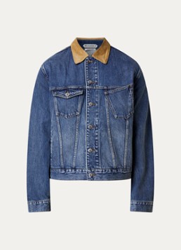J.W. Anderson Heren Spijkerjas met details van corduroy in de kleur Indigo, maat: L
