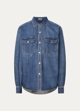 J.W. Anderson Heren Comfort fit overshirt van denim met borstzakken in de kleur Indigo, maat: M