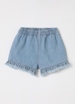 Play Up Meisjes Straight fit korte broek van denim in de kleur Lichtblauw, maat: 24M=92