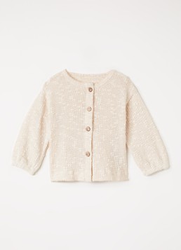 Play Up Meisjes Grofgebreid vest met ronde hals in de kleur Beige, maat: 18M=86