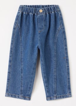 Play Up Meisjes Tapered jeans met medium wassing in de kleur Indigo, maat: 12M=80