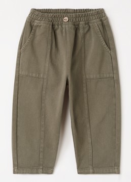 Play Up Meisjes Tapered jeans met gekleurde wassing in de kleur Legergroen, maat: 12M=80