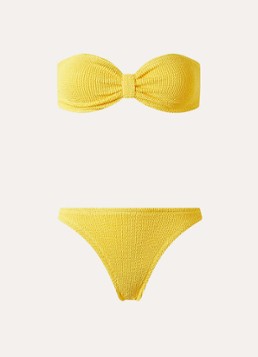 Hunza G Dames Jean bikiniset met structuur in de kleur Geel, maat: OS