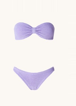 Hunza G Dames Jean bikiniset met structuur in de kleur Lila, maat: OS