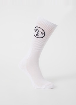 OLAF Heren Face sportsokken met logo in de kleur Wit, maat: ONE SIZE