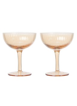 Vondels Ripple Luster champagne glas 15 cl set van 2 Oranje - Deal