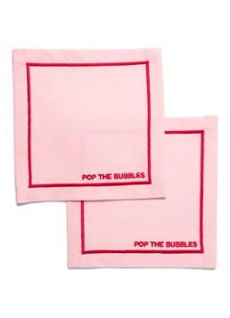 Vondels Pop the Bubbles servetten 14 x 14 cm set van 2 Roze - Deal