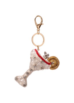 Vondels Dames Martini Glass sleutelhanger in de kleur Wit, maat: ns