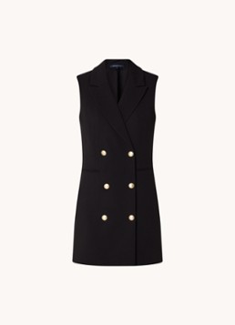 French Connection Dames Double-breasted mini blazerjurk met paspelzakken in de kleur Zwart