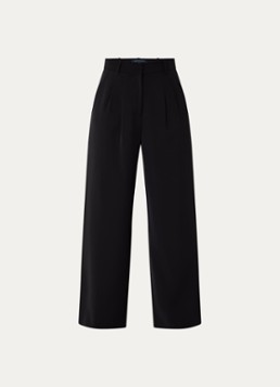 French Connection Dames Harrie high waist wide fit pantalon met plooidetail in de kleur Zwart