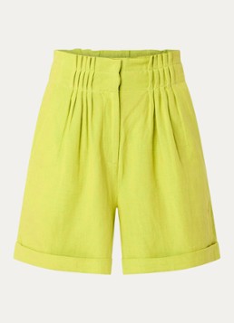 French Connection Dames Ariette high waist straight fit korte broek in de kleur Lime