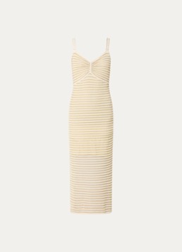 French Connection Dames Jerry fijngebreide midi jurk met lurex in de kleur Creme