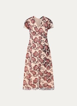 French Connection Dames Elyse midi jurk met bloemenprint en sierknopen in de kleur Lichtroze