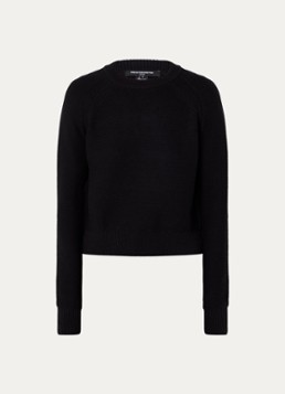 French Connection Dames Lilly grofgebreide trui met stretch in de kleur Zwart
