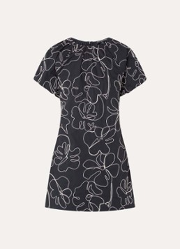French Connection Dames Alexis mini jurk met ballonmouw en borduring in de kleur Zwart