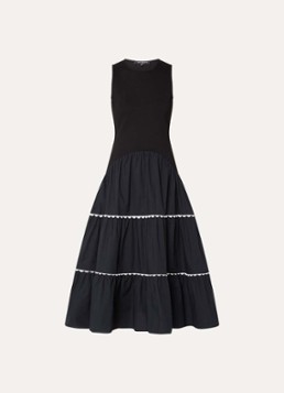 French Connection Dames Kaylie gelaagde midi jurk met steekzakken in de kleur Zwart
