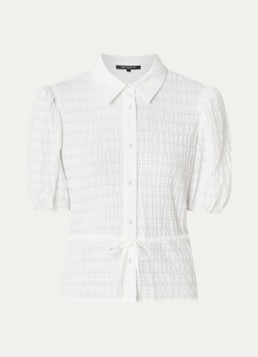 French Connection Dames Shanaya blouse met strikceintuur in de kleur Wit