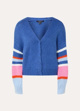 French Connection Dames Monroe grofgebreid vest met ballonmouwen in de kleur Blauw